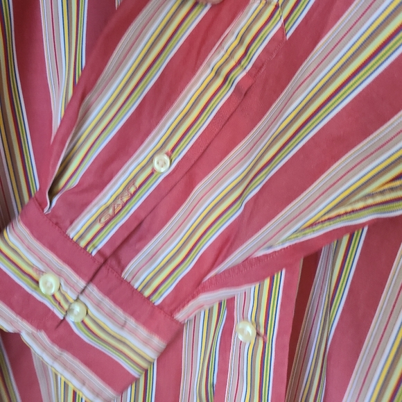 Gant Men's Classic Long Sleeve Dress Shirt, Size: Medium Color: Stripes - Picture 6 of 12